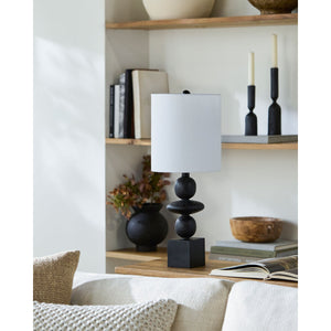   Modern European furniture - Geometric Stacked Linen Table Lamp - www.oroa.com | Oroa.com