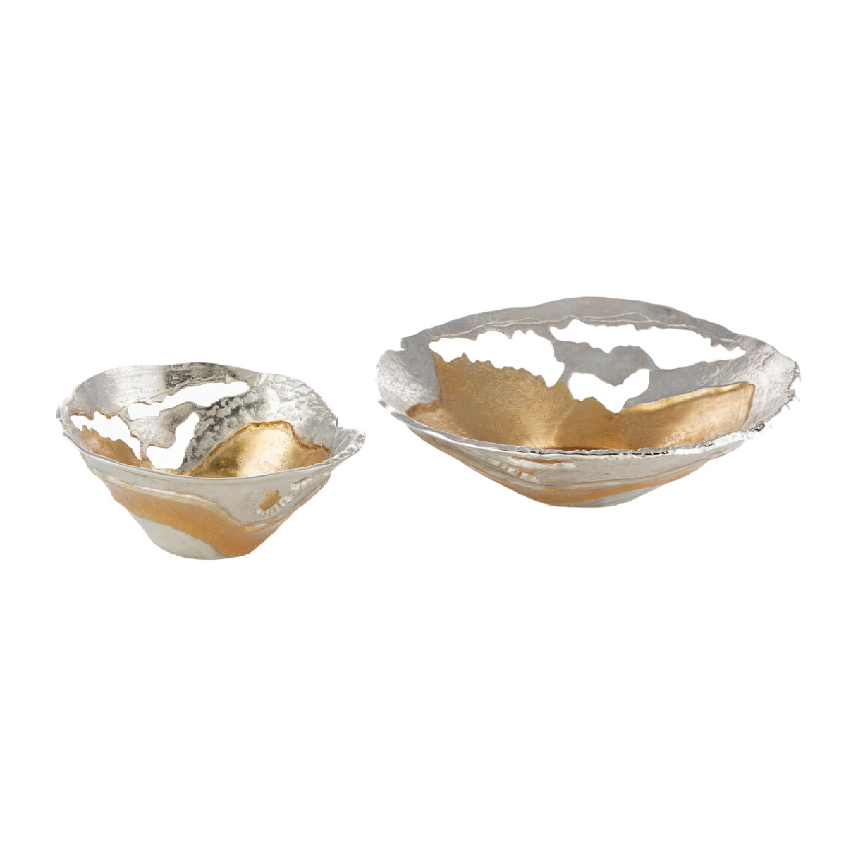   Antiqued Aluminum Decorative Bowls (2) | Oroa.com