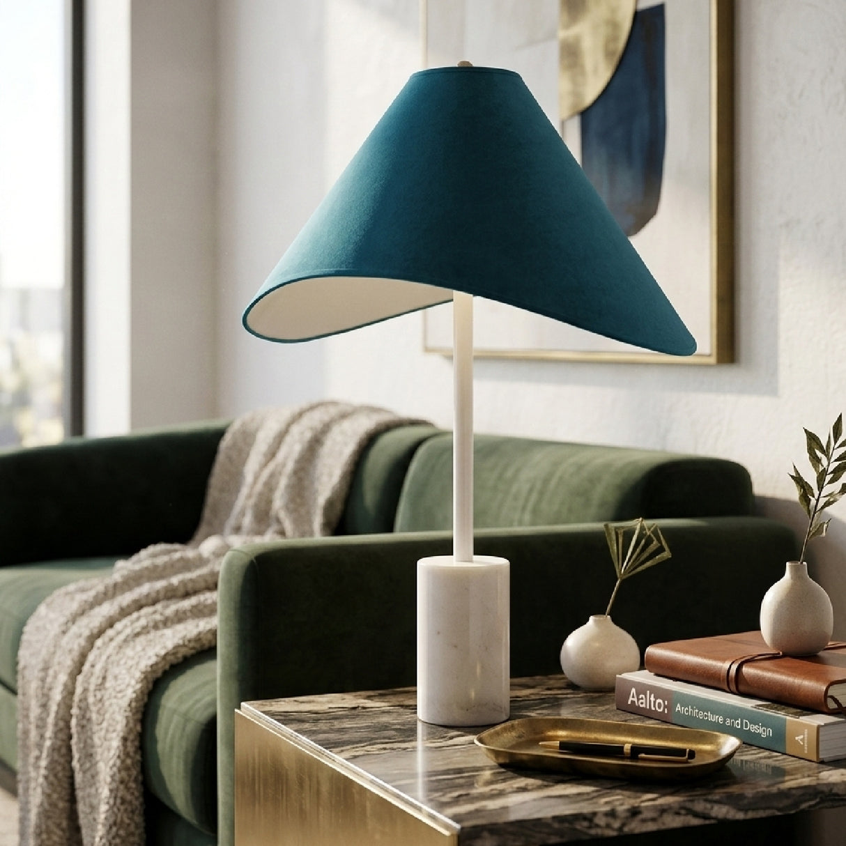   Marble Base Cotton Table Lamp | Oroa.com