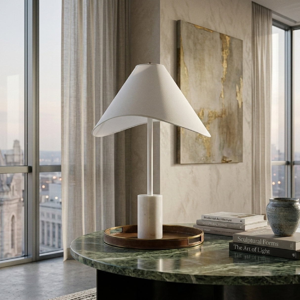   Marble Base Cotton Table Lamp | Oroa.com