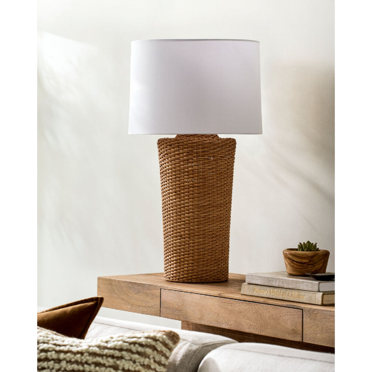   Rattan Woven Accent Table Lamp | Oroa.com