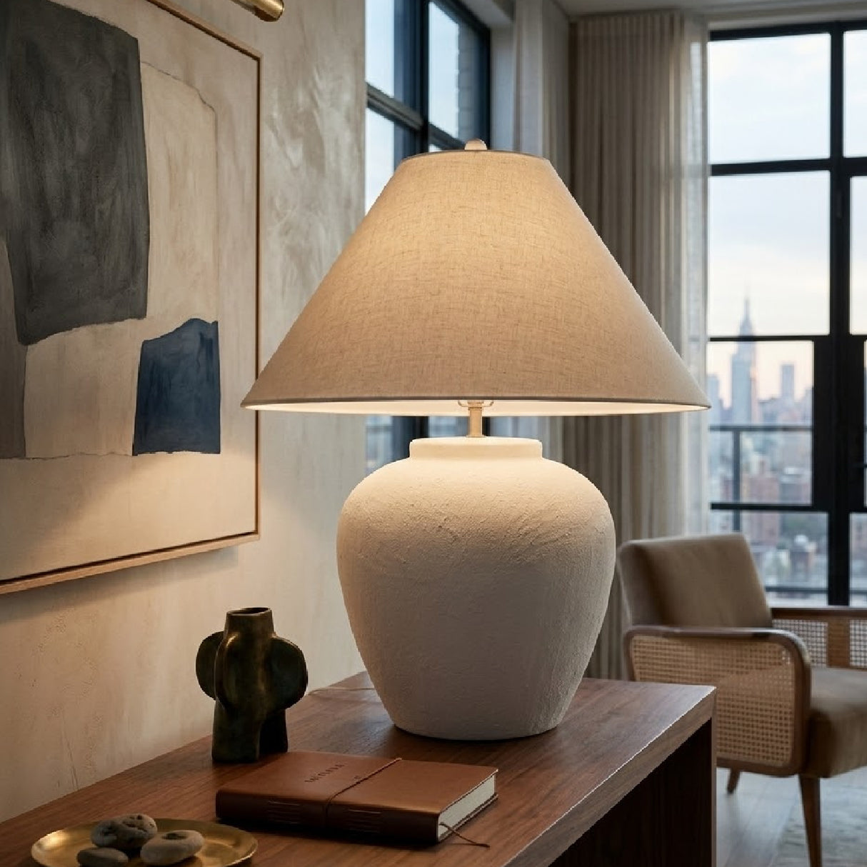   Modern European furniture - Cream Ceramic Accent Table Lamp - www.oroa.com | Oroa.com