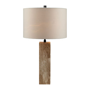   Travertine Cream Linen Table Lamp | Oroa.com