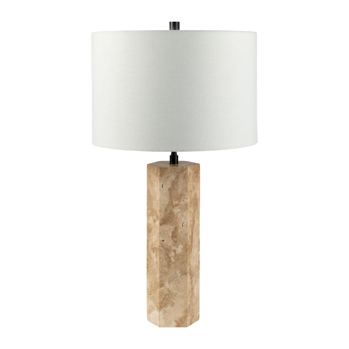   Travertine Cream Linen Table Lamp | Oroa.com