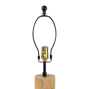   Travertine Cream Linen Table Lamp | Oroa.com