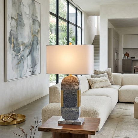   Gray Marble Accent Table Lamp | Oroa.com
