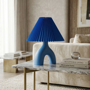   Modern European furniture - Ceramic Cream Linen Table Lamp - www.oroa.com | Oroa.com