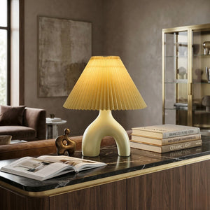   Modern European furniture - Ceramic Cream Linen Table Lamp - www.oroa.com | Oroa.com