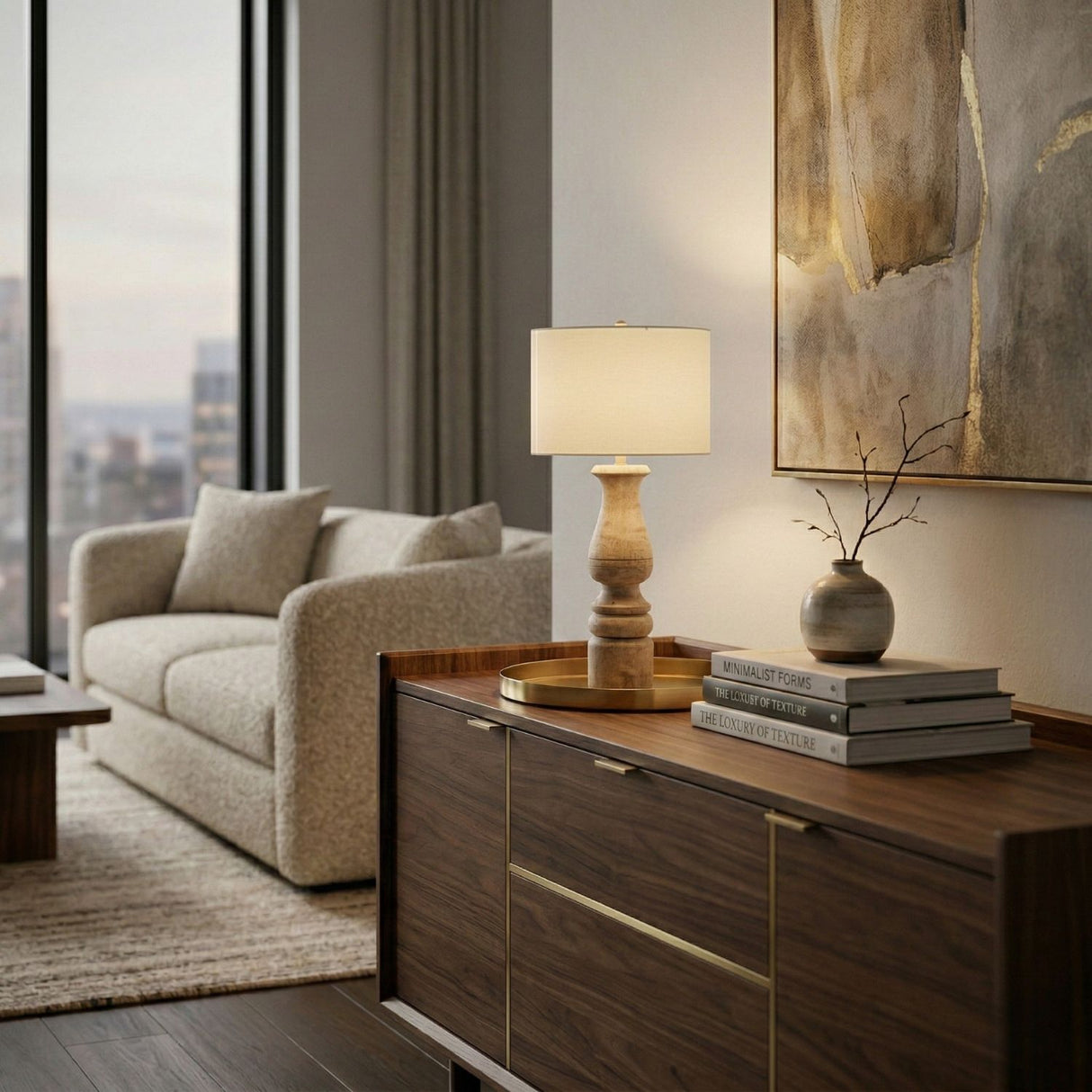   Modern European furniture - White Linen Accent Table Lamp - www.oroa.com | Oroa.com