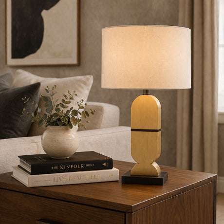   Modern European furniture - Brown Geometrical Base Table Lamp - www.oroa.com | Oroa.com
