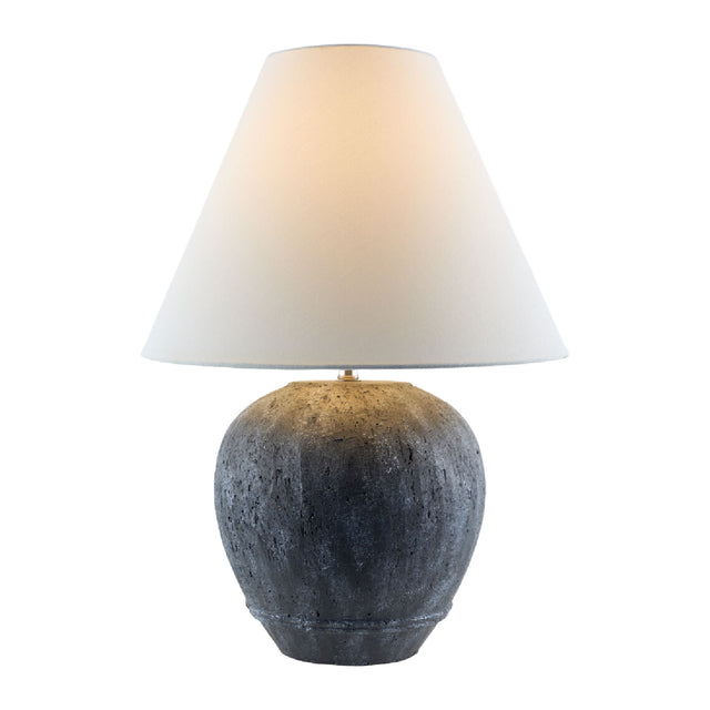 Modern European furniture - Sandblasted Gray Ceramic Table Lamp - www.oroa.com