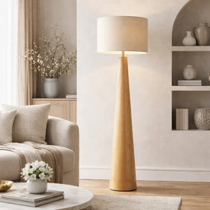   Flared Wooden Accent Floor Lamp | Oroa.com
