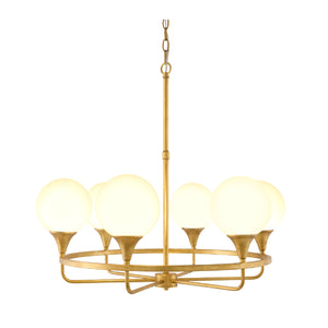   6-Light White Glass Chandelier | Oroa.com