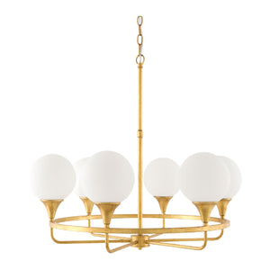   6-Light White Glass Chandelier | Oroa.com