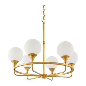   6-Light White Glass Chandelier | Oroa.com