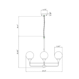   6-Light White Glass Chandelier | Oroa.com