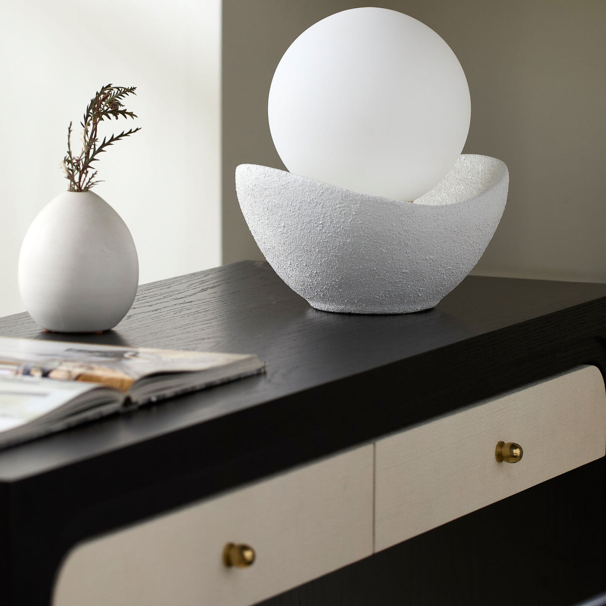   Cement Bowl Accent Table Lamp | Oroa.com