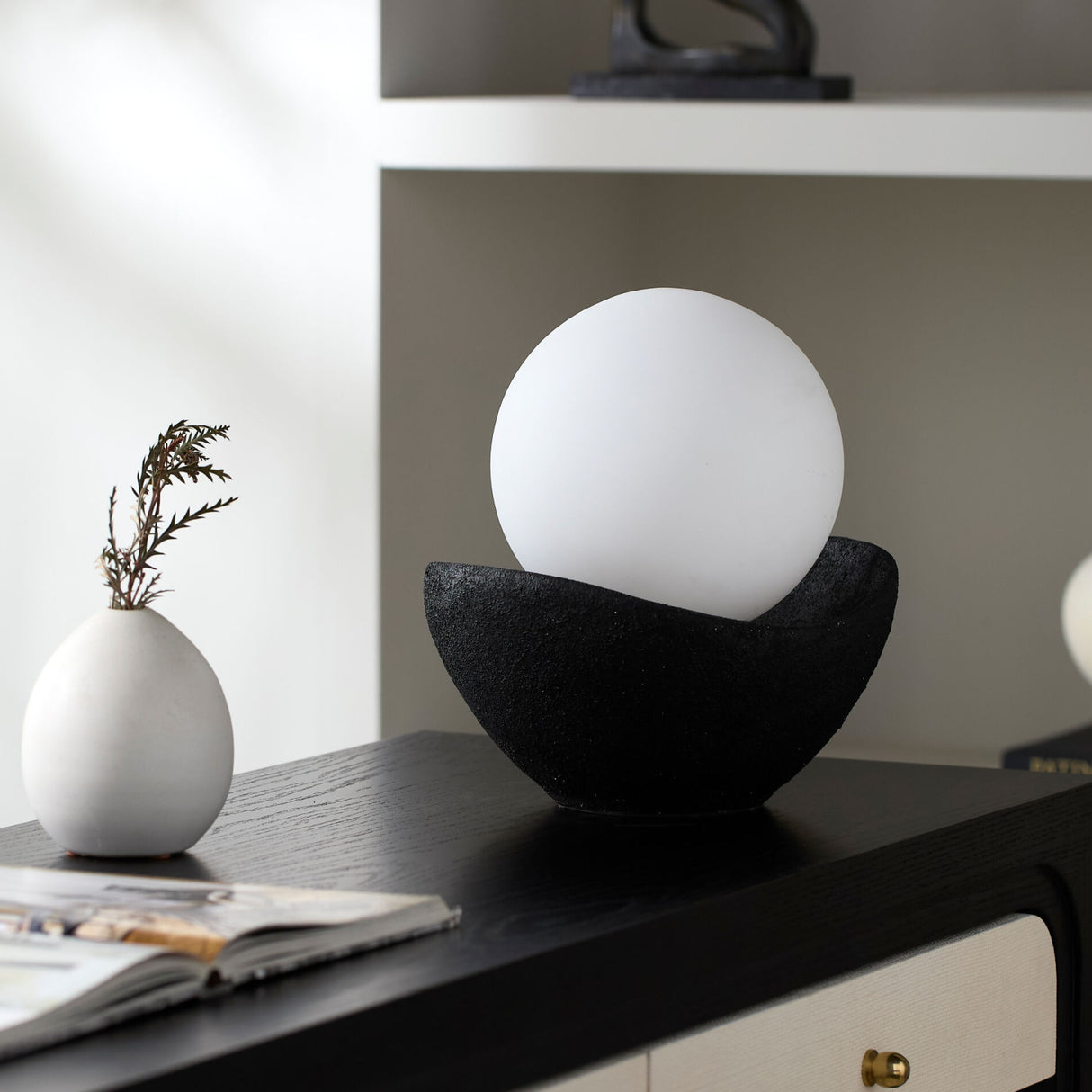   Cement Bowl Accent Table Lamp | Oroa.com