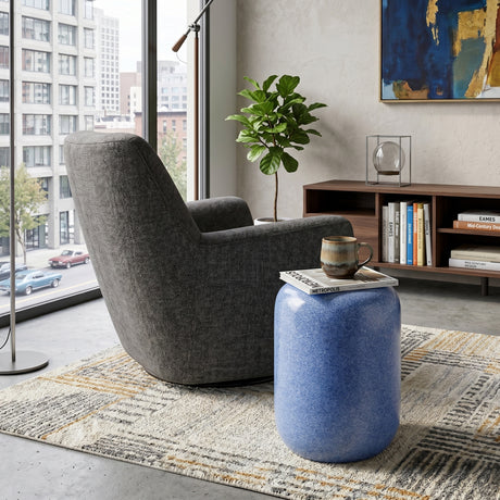   Cylindrical Glazed Ceramic Garden Stool | Oroa.com