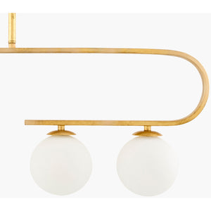   White Glass 5-Light Linear Chandelier | Oroa.com