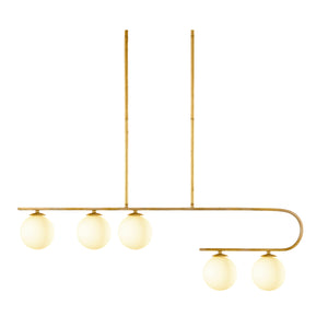   White Glass 5-Light Linear Chandelier | Oroa.com