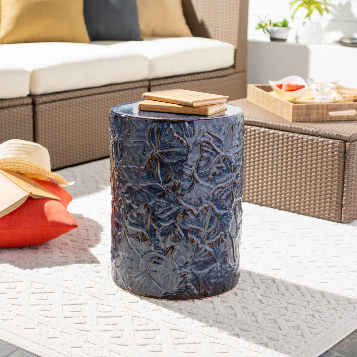   Carved Ceramic Garden Stool | Oroa.com