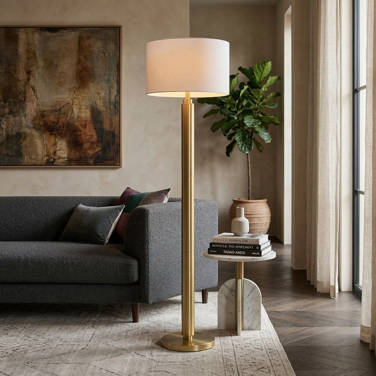   Metallic Finish Accent Floor Lamp | Oroa.com