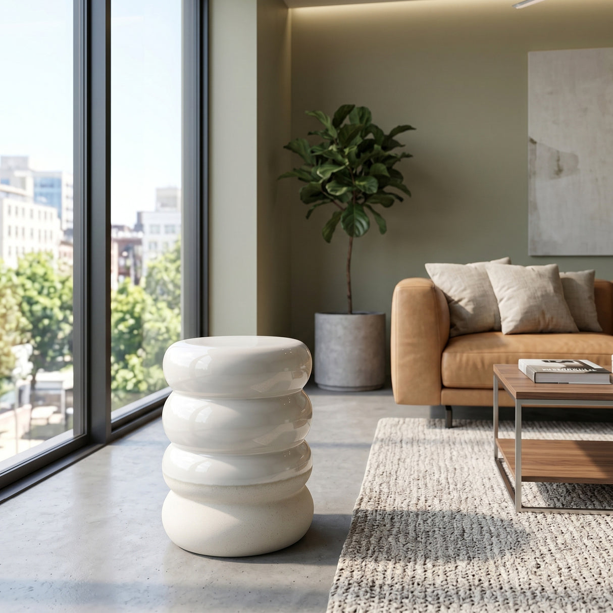   Layered Ceramic Garden Stool | Oroa.com