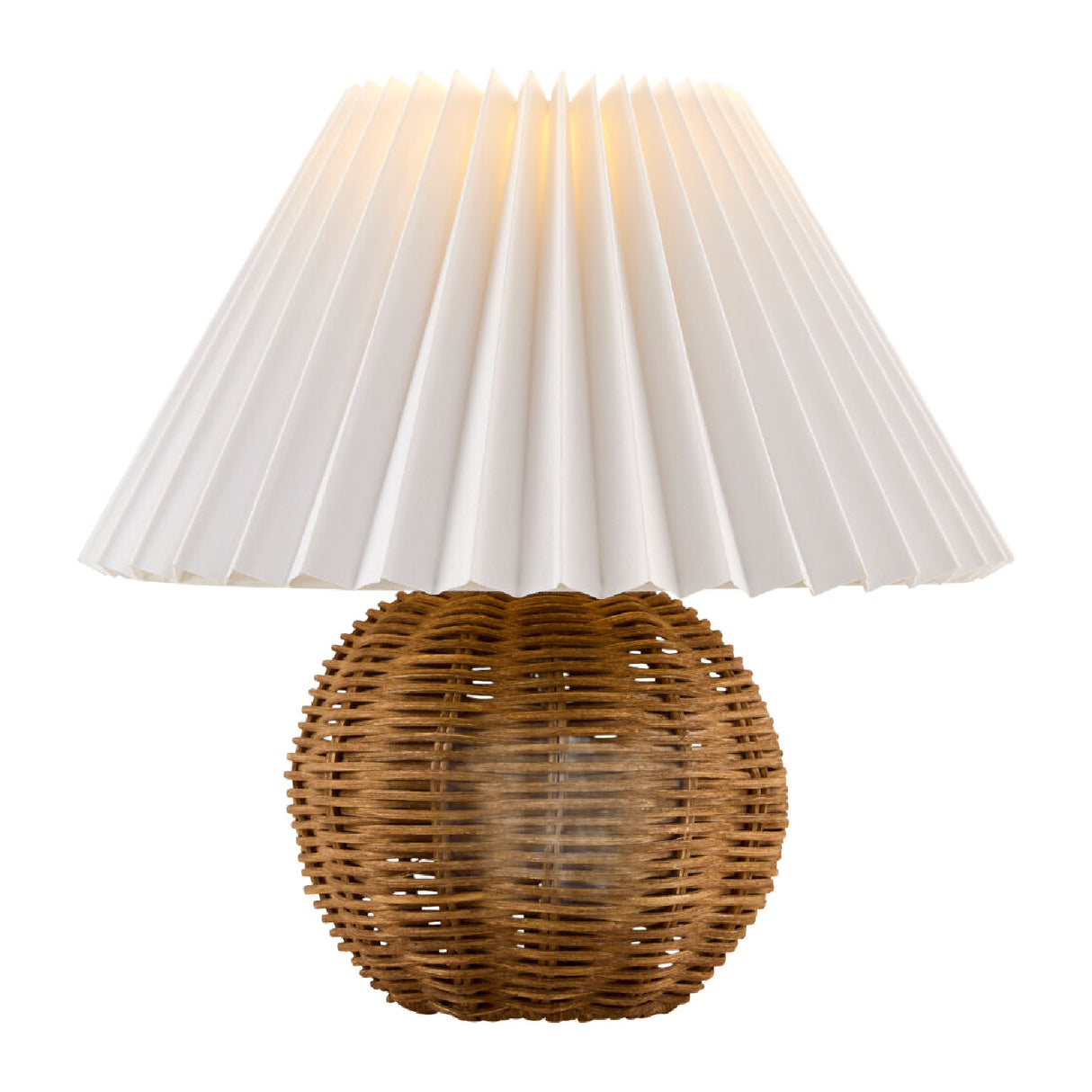   Round Rattan Accent Table Lamp | Oroa.com