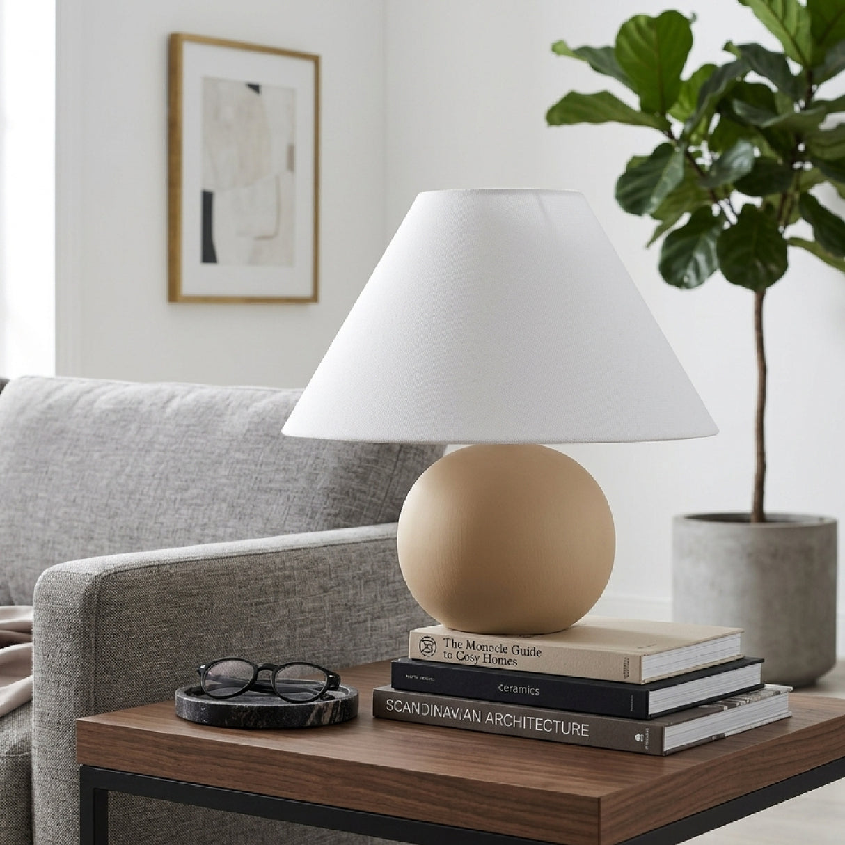   Round Ceramic Accent Table Lamp | Oroa.com
