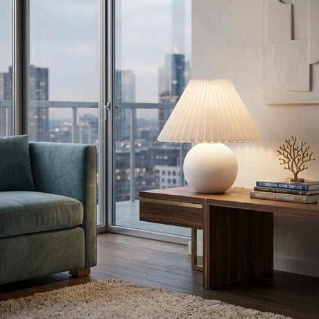   Pleated Linen Ceramic Table Lamp | Oroa.com