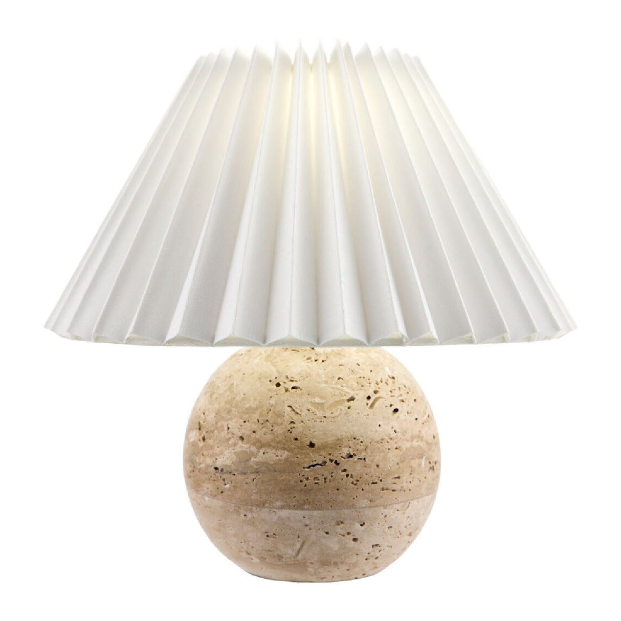   Pleated Linen Travertine Table Lamp | Oroa.com