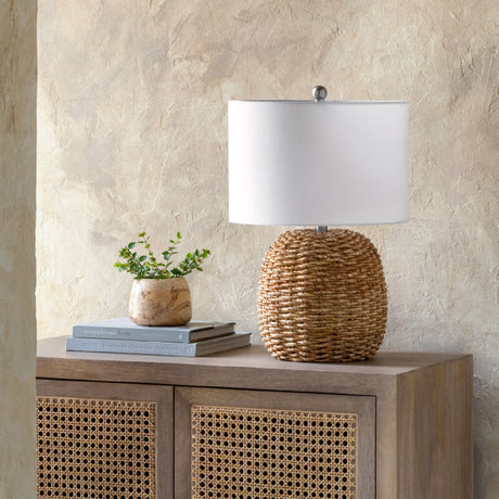   Rattan White Cotton Table Lamp | Oroa.com