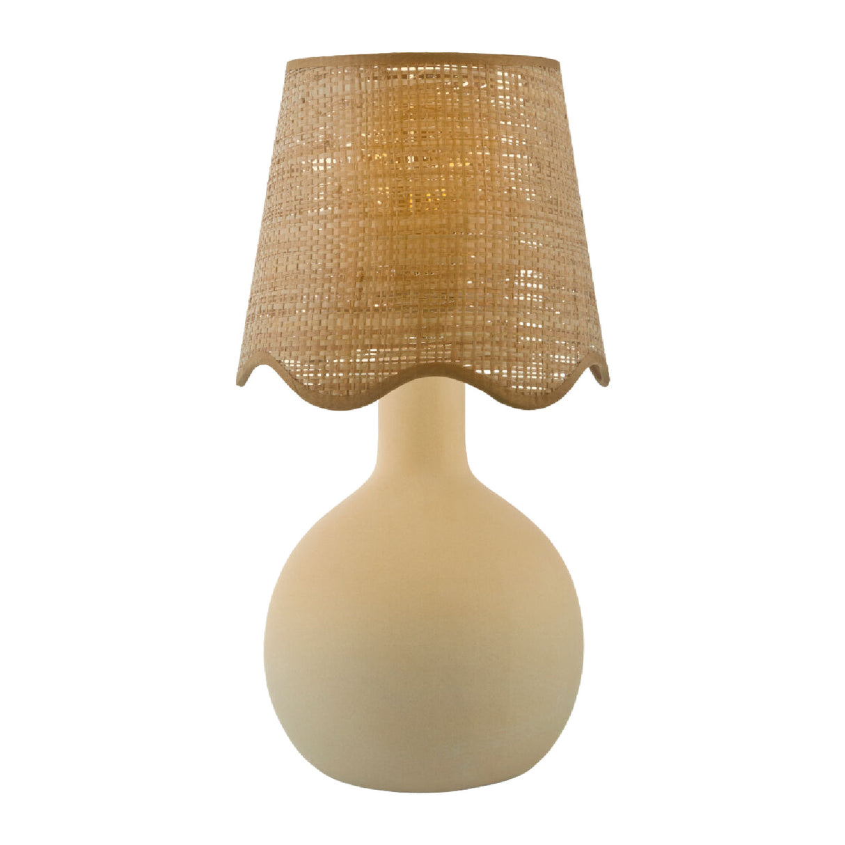   Wavy-Edge Rattan Ceramic Table Lamp | Oroa.com