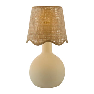   Wavy-Edge Rattan Ceramic Table Lamp | Oroa.com