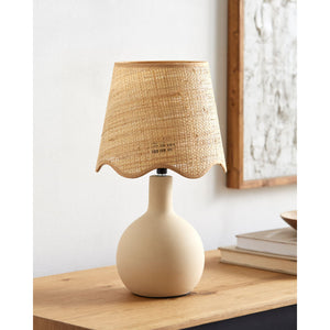   Wavy-Edge Rattan Ceramic Table Lamp | Oroa.com