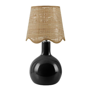  Wavy-Edge Rattan Ceramic Table Lamp | Oroa.com