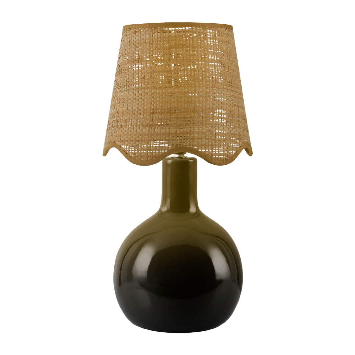   Wavy-Edge Rattan Ceramic Table Lamp | Oroa.com