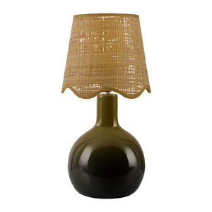   Wavy-Edge Rattan Ceramic Table Lamp | Oroa.com