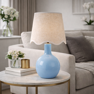   Wavy-Edge Rattan Ceramic Table Lamp | Oroa.com