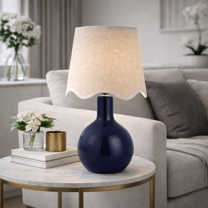   Wavy-Edge Rattan Ceramic Table Lamp | Oroa.com