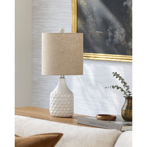   Ivory Linen Ceramic Table Lamp | Oroa.com