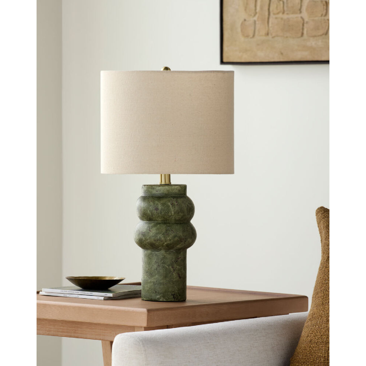   Handpainted Green Ceramic Table Lamp | Oroa.com