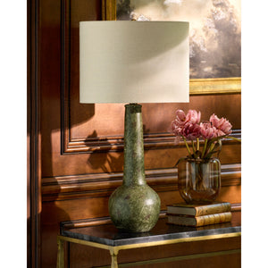   Handpainted Green Ceramic Table Lamp | Oroa.com