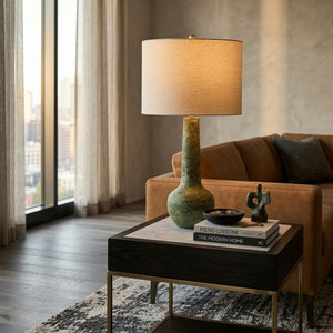   Handpainted Green Ceramic Table Lamp | Oroa.com