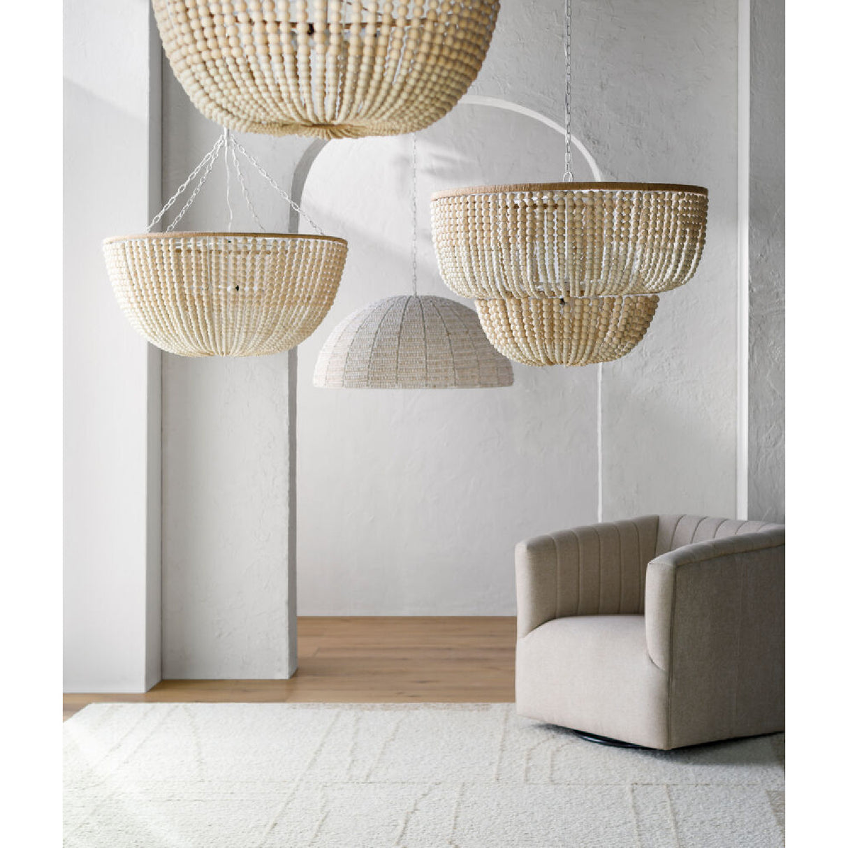   Modern European furniture - Cream Beaded Dome Pendant Light - www.oroa.com | Oroa.com