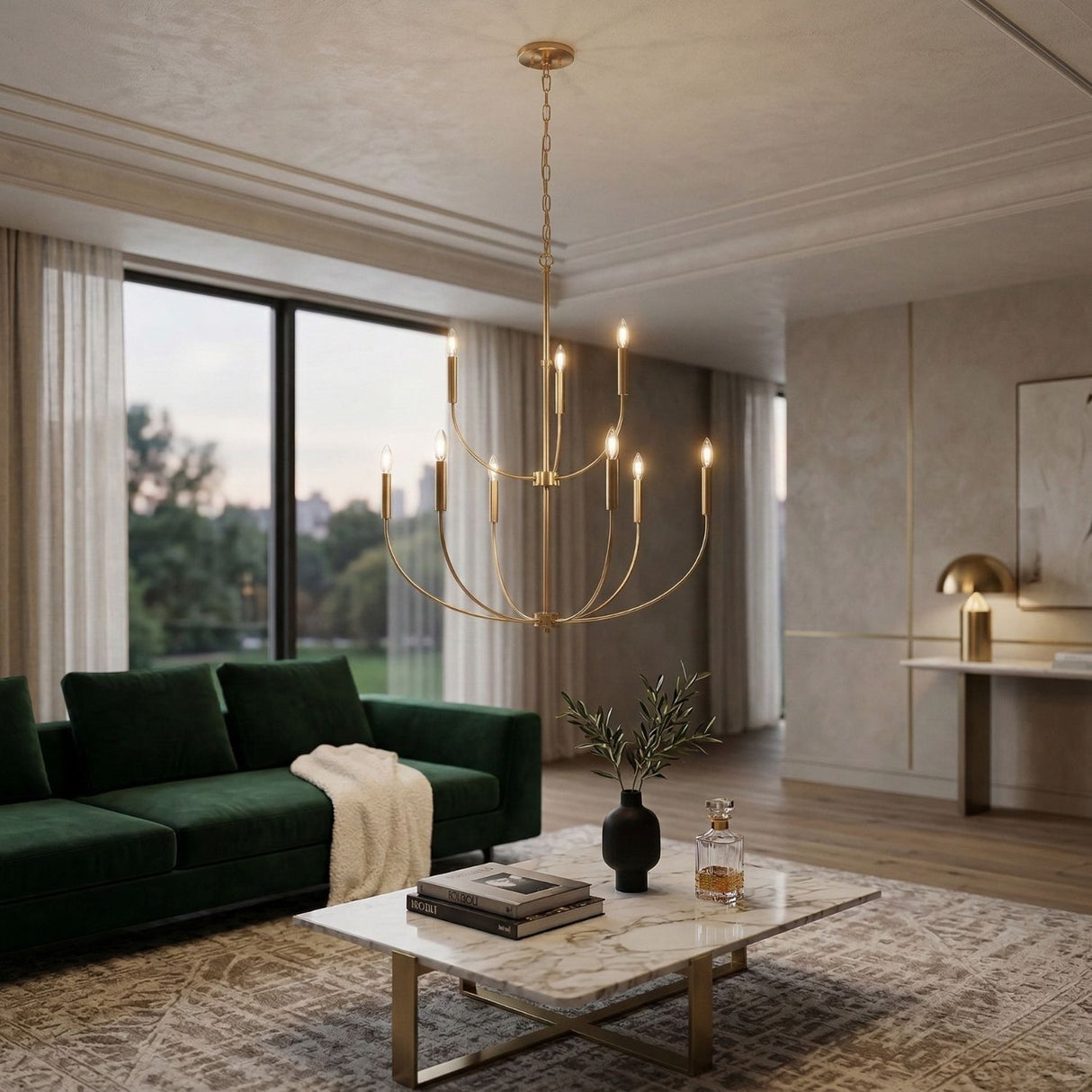   Modern European furniture - Gold 9-Light Chandelier - www.oroa.com | Oroa.com