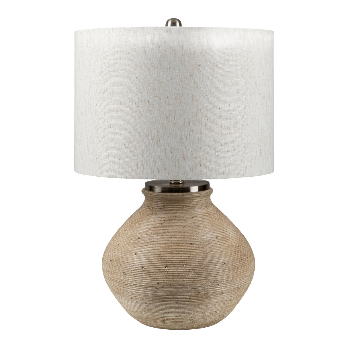   Rounded Cement Linen Table Lamp | Oroa.com