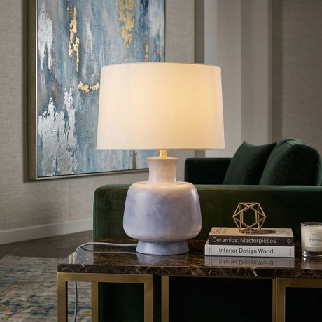   Painted Base Linen Table Lamp | Oroa.com