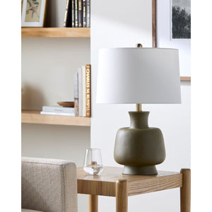   Painted Base Linen Table Lamp | Oroa.com